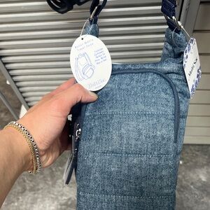 Multisac Denim Blue Crossbody Bottle Bag